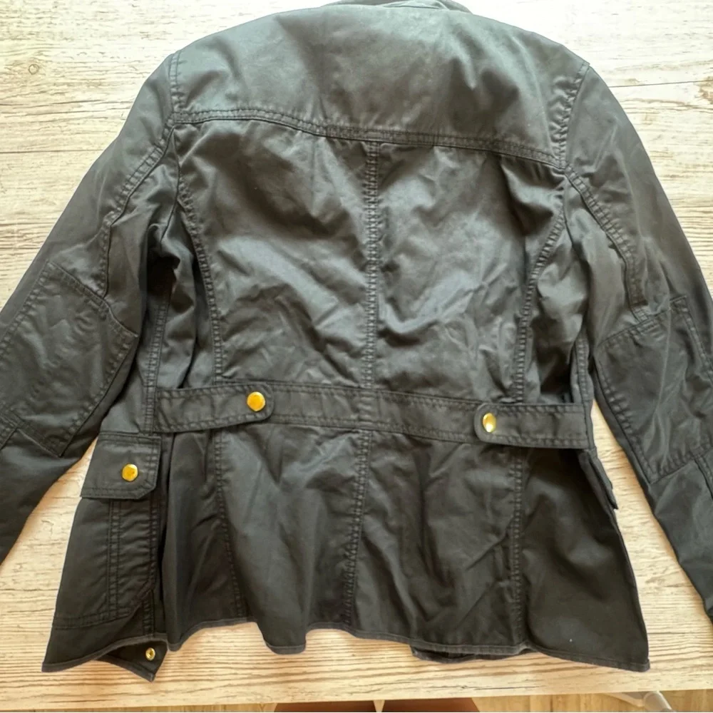 J. Crew Utility Safari Resin-Coated Jacket Black Size S